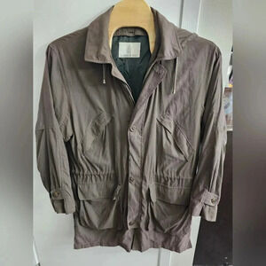 London Fog XL‎ over size parka jacket sage green hooded drawstring waist